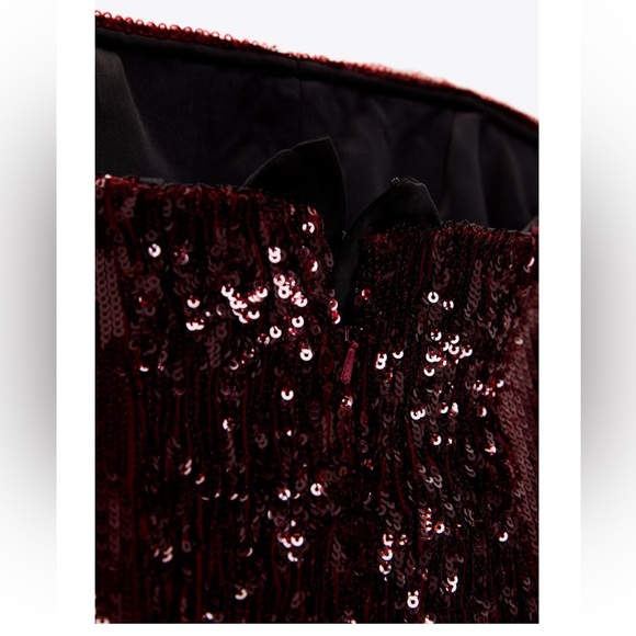Zara LIMITED EDITION Sequin strapless mini dress Nwt - Picture 6 of 12
